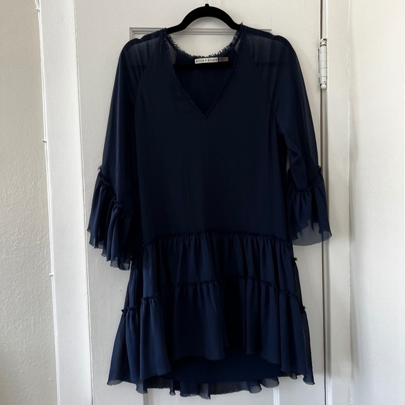 Alice + Olivia Zoey Ruffled Chiffon Tunic Dress - Picture 1 of 4